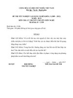 Đề thi tốt nghiệp cao đẳng nghề phần lý thuyết kèm đáp án nghề hàn đề số  (5)