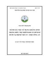Đánh giá việc sử dụng kháng sinh trong điều trị nhiễm khuẩn hô hấp dưới tại bệnh viện 19 8