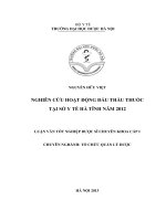 Nghiên cứu hoạt động đấu thầu thuốc tại sở y tế hà tĩnh năm 2012
