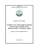 Nghiên cứu tổng hợp mafenid acetat qua trung gian phthalimid và phthalami