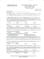 Đề thi thử Vật lí lần 5 - 2014 - Chuyên Sư phạm