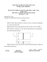 Đề thi tốt nghiệp cao đẳng nghề phần lý thuyết kèm đáp án nghề hàn đề số  (9)