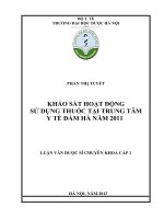 Khảo sát hoạt động sử dụng thuốc tại trung tâm y tế đầm hà năm 2011