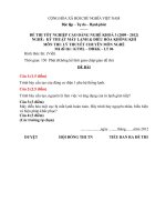 ĐỀ thi tốt nghiệp cao đẳng nghề ngành kỹ thuật máy lạnh và điều hòa không khí phần lý thuyết mã  (2)