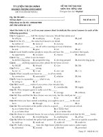 Đề thi tốt nghiệp môn tiếng anh