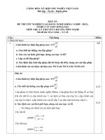 Đề thi tốt nghiệp cao đẳng nghề phần lý thuyết kèm đáp án ngành cắt gọt kim loại đề số  (45)