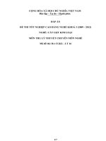 Đề thi tốt nghiệp cao đẳng nghề phần lý thuyết kèm đáp án ngành cắt gọt kim loại đề số  (16)