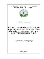Đánh giá tình hình sử dụng thuốc trong điều trị hội chứng thận hư tiên phát