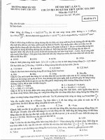 Đề thi thử sư phạm lần 7 năm 2015 môn vật lý