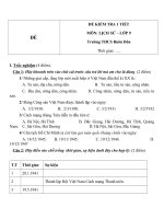 Đề kiểm tra 1 tiết môn Lịch sử lớp 9 trường THCS Buôn Đôn