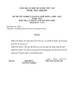 Đề thi tốt nghiệp cao đẳng nghề phần lý thuyết kèm đáp án nghề hàn đề số  (12)