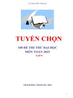 100 đề thi thử đại học môn toán tập 8