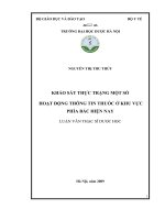 Khảo sát thực trạng một số hoạt động thông tin thuốc ở khu vực phía bắc hiện nay