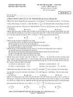 Đề thi thử Vật lí lần 3 - 2014 - Chuyên Sư phạm