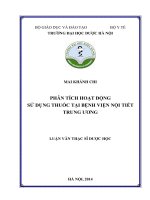 Phân tích hoạt động sử dụng thuốc tại bệnh viện nội tiết trung ương