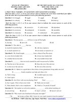 Đề thi thử THPT quốc gia môn Tiếng Anh số 302