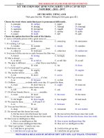 Đề luyện thi hoc sinh giỏi môn Tiếng Anh lớp 6 số 31