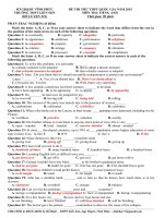 Đề thi thử THPT quốc gia môn Tiếng Anh số 221