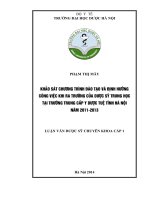 Khảo sát chương trình đào tạo và định hướng công việc khi ra trường của dược sỹ trung học tại trường trung cấp y dược tuệ tĩnh hà nội năm 2013