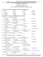 Đề luyện thi hoc sinh giỏi môn Tiếng Anh lớp 6 số 32