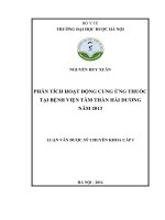 Phân tích hoạt động cung ứng thuốc tại bệnh viện tâm thần hải dương năm 2013