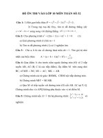 ĐỀ ÔN THI VÀO LỚP 10 MÔN TOÁN SỐ 32