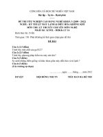 ĐỀ thi tốt nghiệp cao đẳng nghề ngành kỹ thuật máy lạnh và điều hòa không khí phần lý thuyết mã  (12)