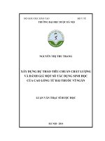 Xây dựng dự thảo tiêu chuẩn chất lượng và đánh giá một số tác dụng sinh học của cao lỏng từ bài thuốc vĩ ngân