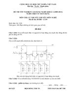 Đề thi tốt nghiệp cao đẳng nghề phần lý thuyết ngành điện tử dân dụng đề số  (39)