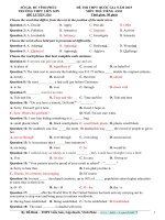 Đề thi thử THPT quốc gia môn Tiếng Anh số 326