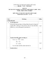 Đề thi tốt nghiệp cao đẳng nghề phần lý thuyết ngành điện công nghiệp đề số  (23)
