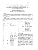 VCM 2012 09 Khảo sát quá trình điều khiển tự động ống thoát khí  của  động cơ phản lực tuabin khí hàng không Research process of automatic controlling exhaust pipe of  aviation turbine jet engine