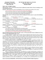 Đề thi thử THPT quốc gia môn Tiếng Anh số 110