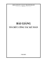BÀI GIẢNG  TỔ CHỨC CÔNG TÁC KẾ TOÁN