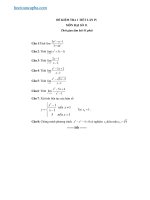 Đề kiểm tra 1 tiết giới hạn (có đáp án)