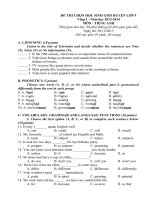 Đề thi học sinh giỏi, kiểm tra tiếng anh lớp 9 sưu tầm tham khảo ôn thi (71)