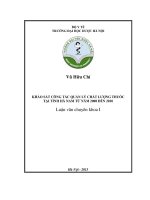 Khảo sát công tác quản lý chất lượng thuốc tại tỉnh hà nam từ năm 2008   2010
