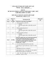 Đề thi tốt nghiệp cao đẳng nghề phần lý thuyết kèm hướng dẫn ngành điều khiển tàu biển đề số  (11)