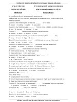 Đề khảo sát chất lượng môn Tiếng Anh lớp 12 ôn thi THPT Quốc gia số 282