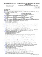 Đề thi tốt nghiệp môn Sinh học (4)