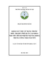 Khảo sát việc sử dụng thuốc điều trị hen phế quản tại khoa nội tiết hô hấp bệnh viện đa khoa trung ương thái nguyên