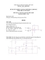 Đề thi tốt nghiệp cao đẳng nghề phần lý thuyết ngành điện tử dân dụng đề số  (46)