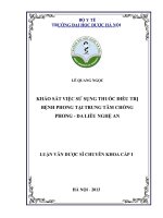 Khảo sát việc sử dụng thuốc điều trị bệnh phong tại trung tâm chống phong   da liễu nghệ an