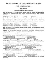 Đề thi thử đại học môn Tiếng Anh (1)