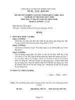 Đề thi tốt nghiệp cao đẳng nghề phần lý thuyết ngành quản trị máy tính đề số  (26)