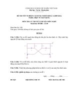Đề thi tốt nghiệp cao đẳng nghề phần lý thuyết ngành điện tử dân dụng đề số  (49)