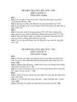 ĐỀ THI SỬ 12 GIỮA HK2 2013-2014