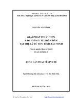 GIẢI PHÁP THỰC HIỆN BẢO HIỂM Y TẾ TOÀN DÂN TẠI THỊ  XÃ TỪ SƠN TỈNH BẮC NINH