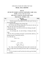 ĐỀ thi tốt nghiệp cao đẳng nghề ngành lắp đặt thiết bị cơ khí phần lý thuyết và đáp án mã   (45)
