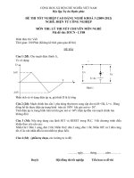 Đề thi tốt nghiệp cao đẳng nghề phần lý thuyết ngành điện tử công nghiệp đề số  (8)